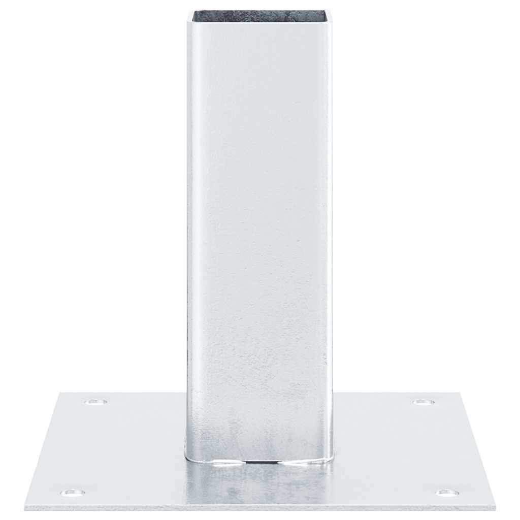 Pfostenträger Quadratisch 4Stk. Silber 46x46mm Verzinkter Stahl
