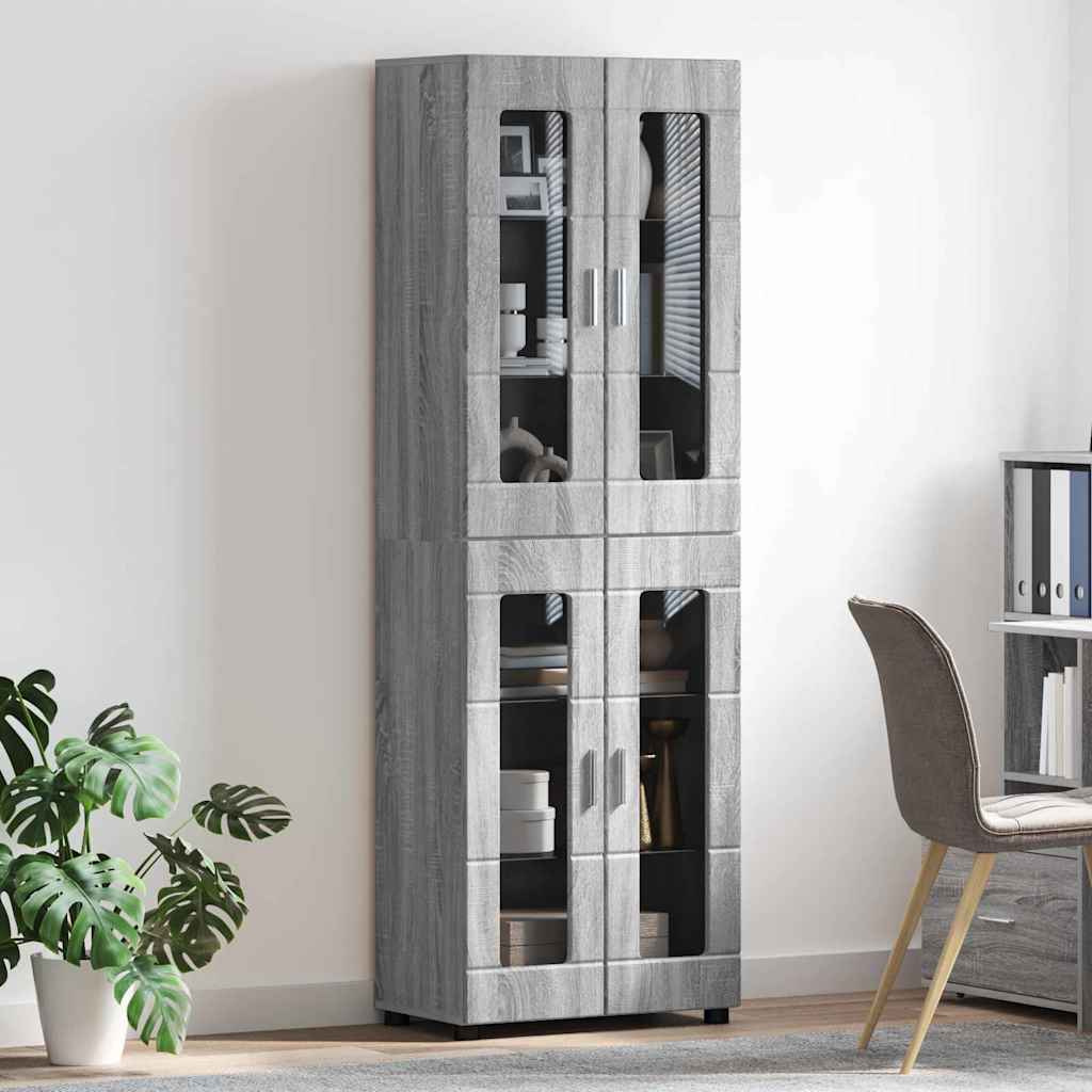 Highboard mit Regal FLORIN Weiß 60 x 35 x 182 cm Holzwerkstoff