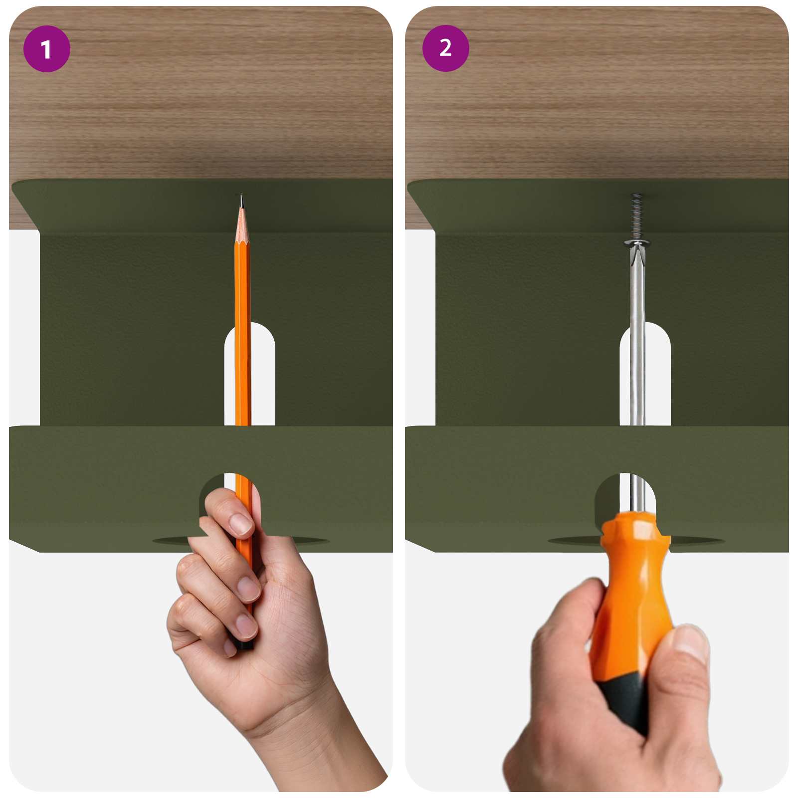 Unter dem Schreibtisch Kabelmanagement Tray 2 Stk. Anthrazit