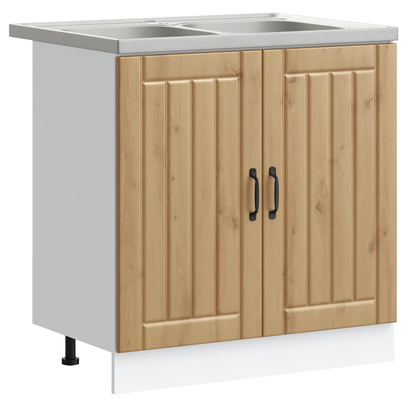 Waschbecken-Unterschrank mit Tür Lucca 2 pcs Weiß Holzwerkstoff