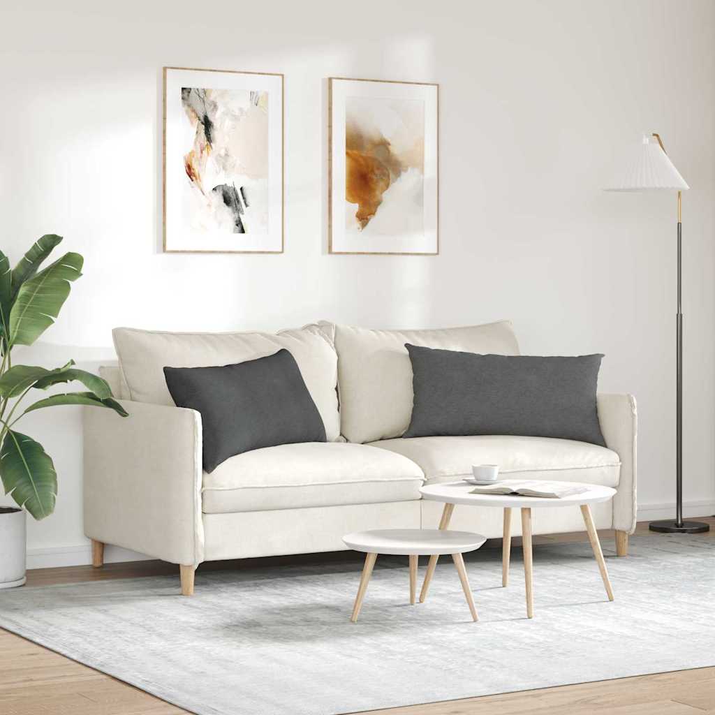 Sofakissen 2 Stück Hellgrau 50 x 30 cm Cordstoff