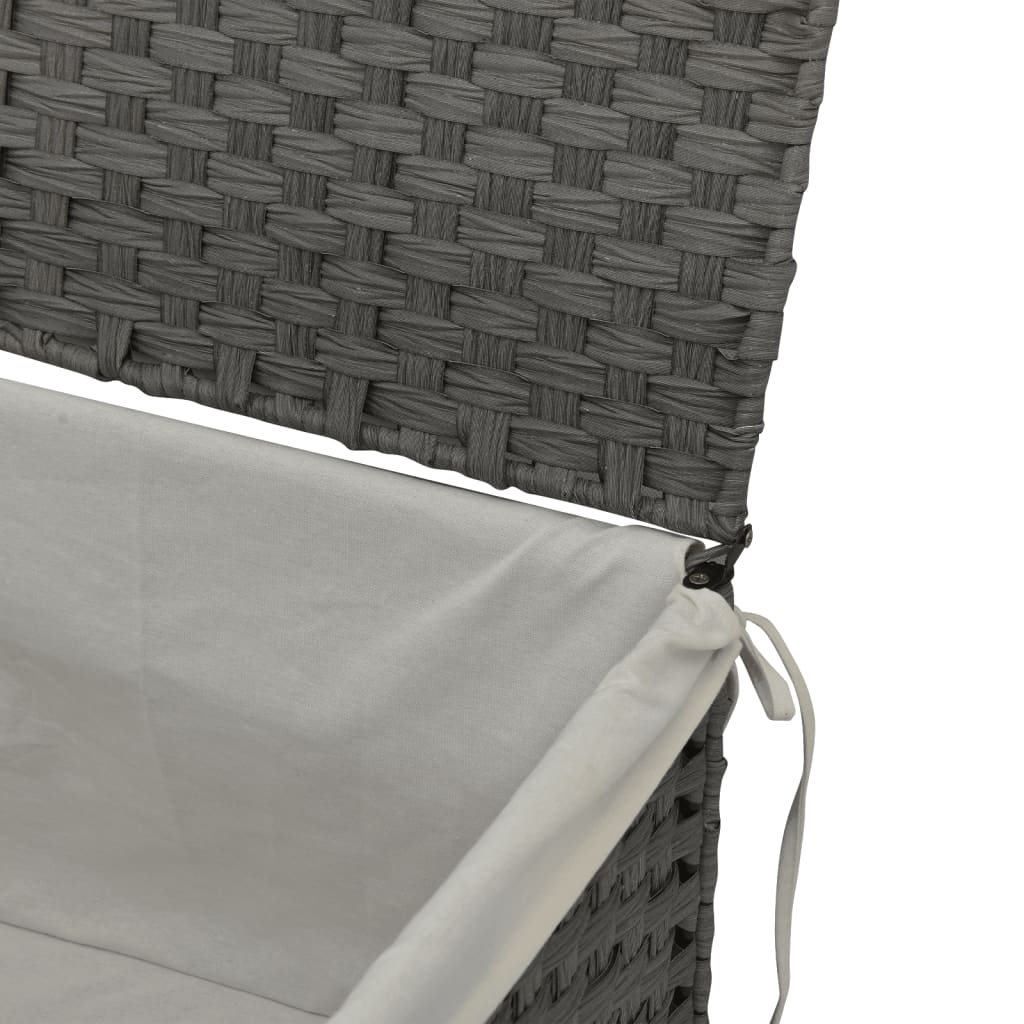 Wäschekorb mit Deckel 55,5x35x34 cm Poly Rattan