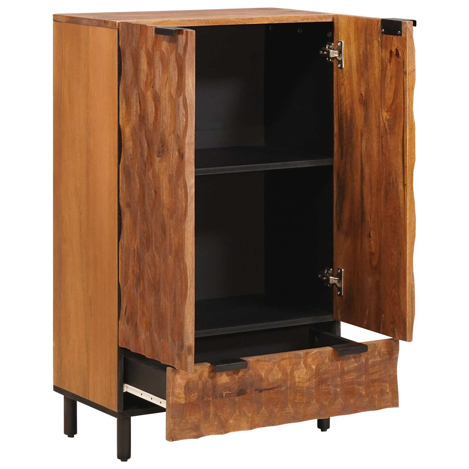 Highboard mit Tür Weiße gewaschene Oberfläche 60 x 33 x 100 cm