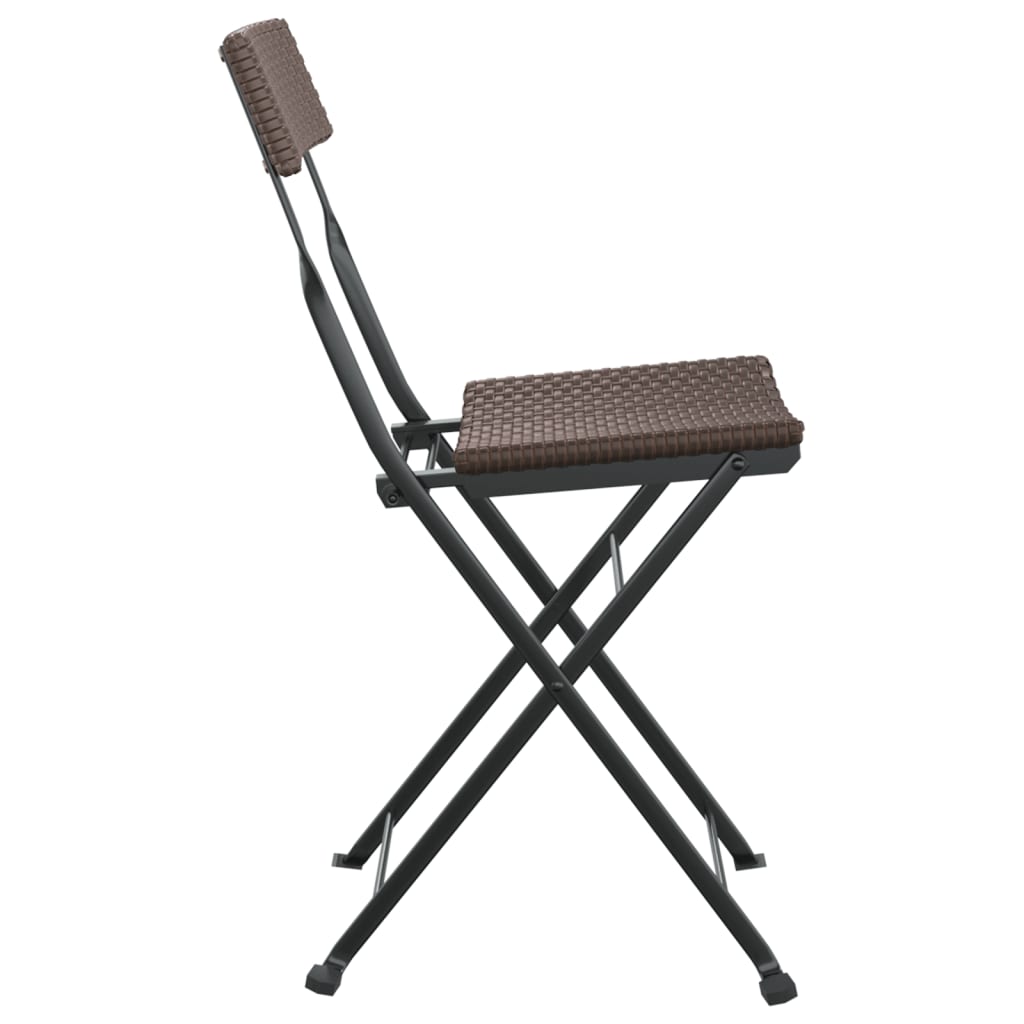 Bistrostühle 4 Stk. Klappbar Schwarz Poly Rattan und Stahl