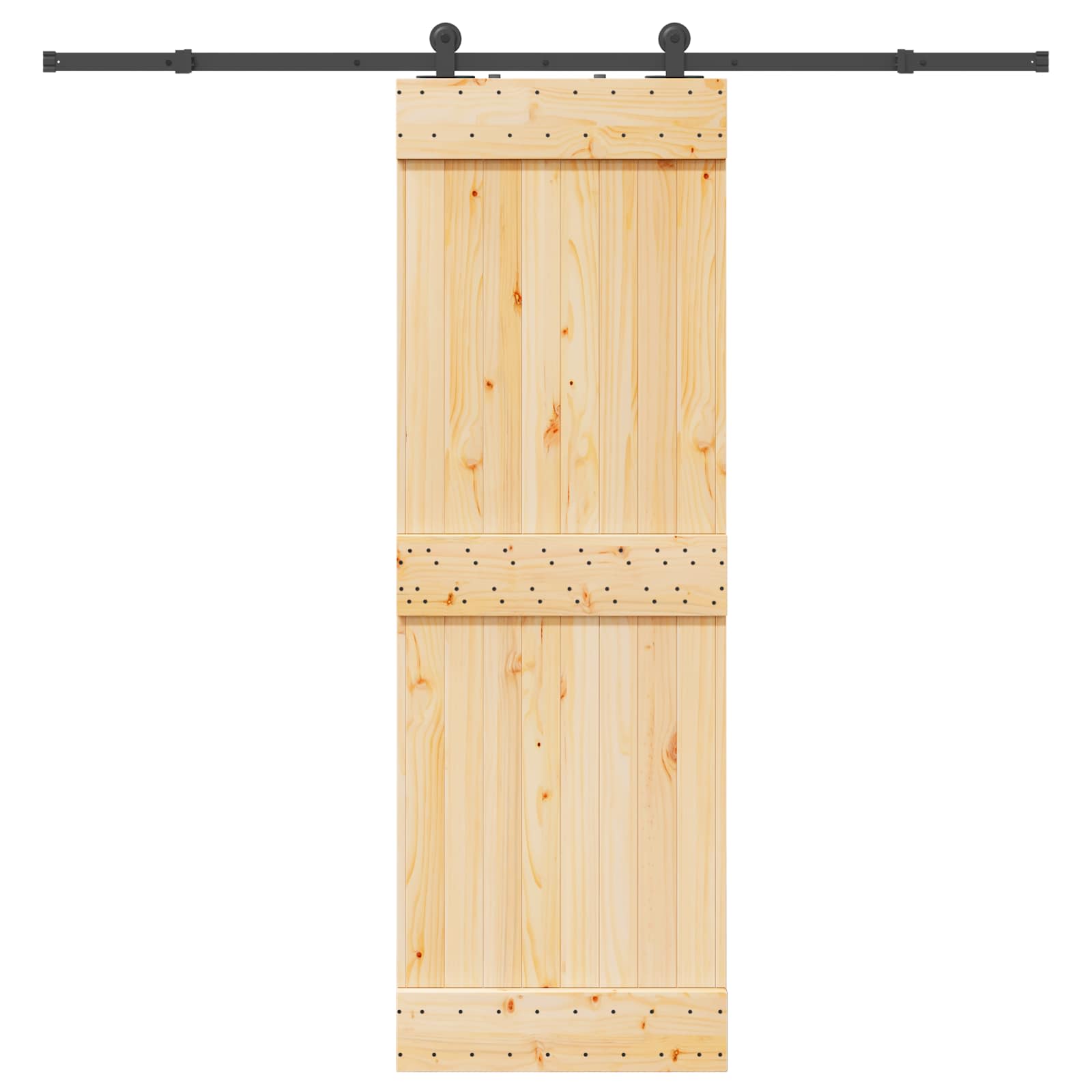 Schiebetür NARVIK Natürlich und Schwarz 70 x 210 cm (213,5 cm)