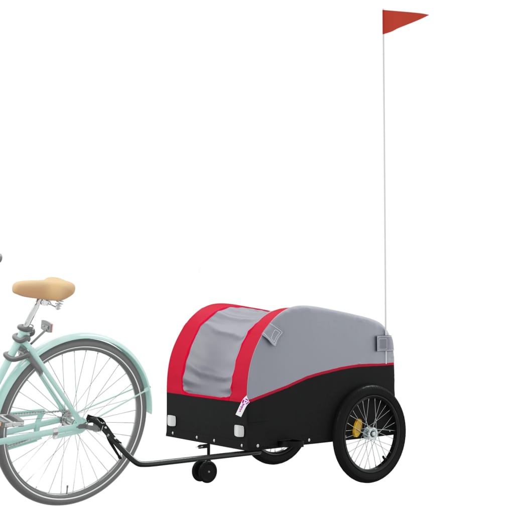Fahrradanhänger Schwarz und Orange 30 kg Eisen