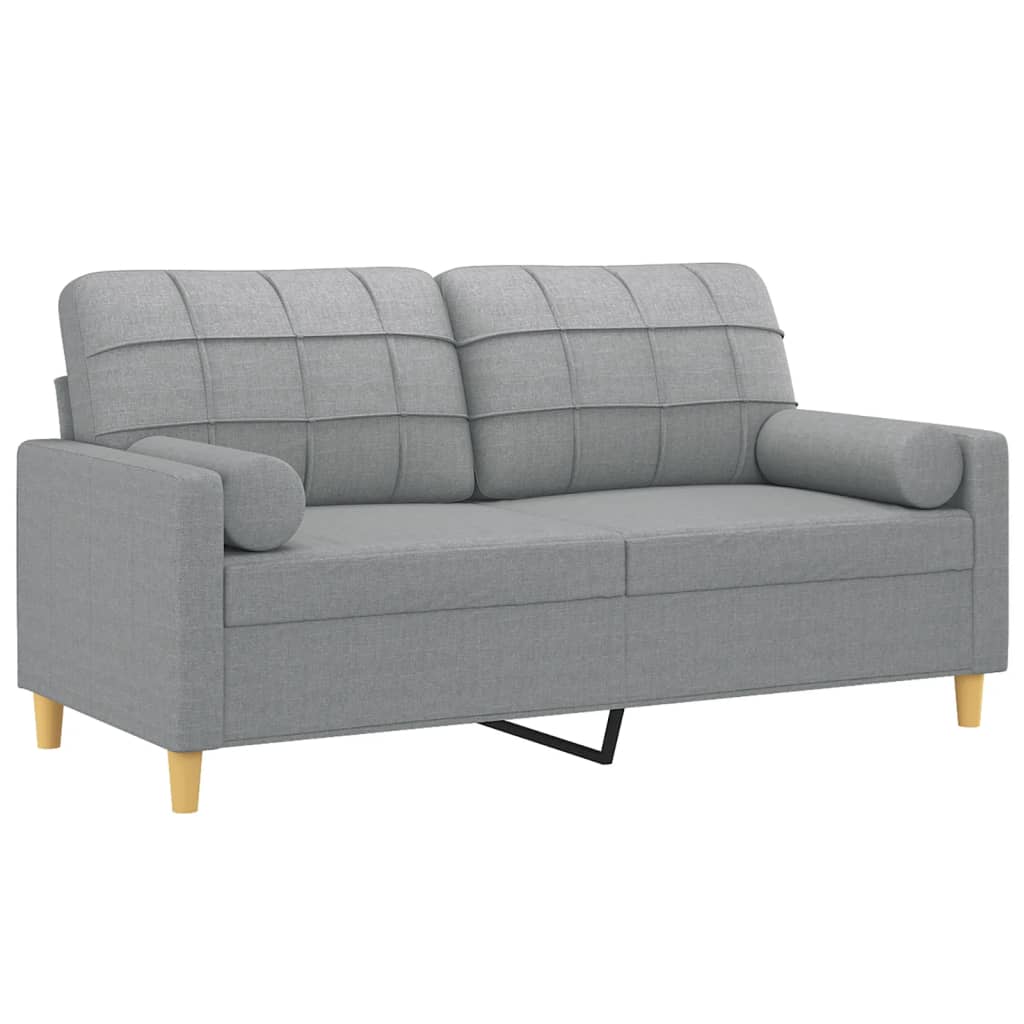 2-Sitzer-Sofa mit Zierkissen Braun 120 cm Stoff