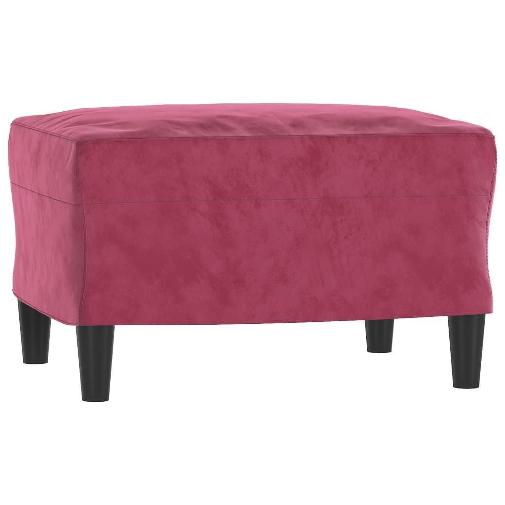 3-Sitzer-Sofa mit Hocker Rosa 180 cm Samt