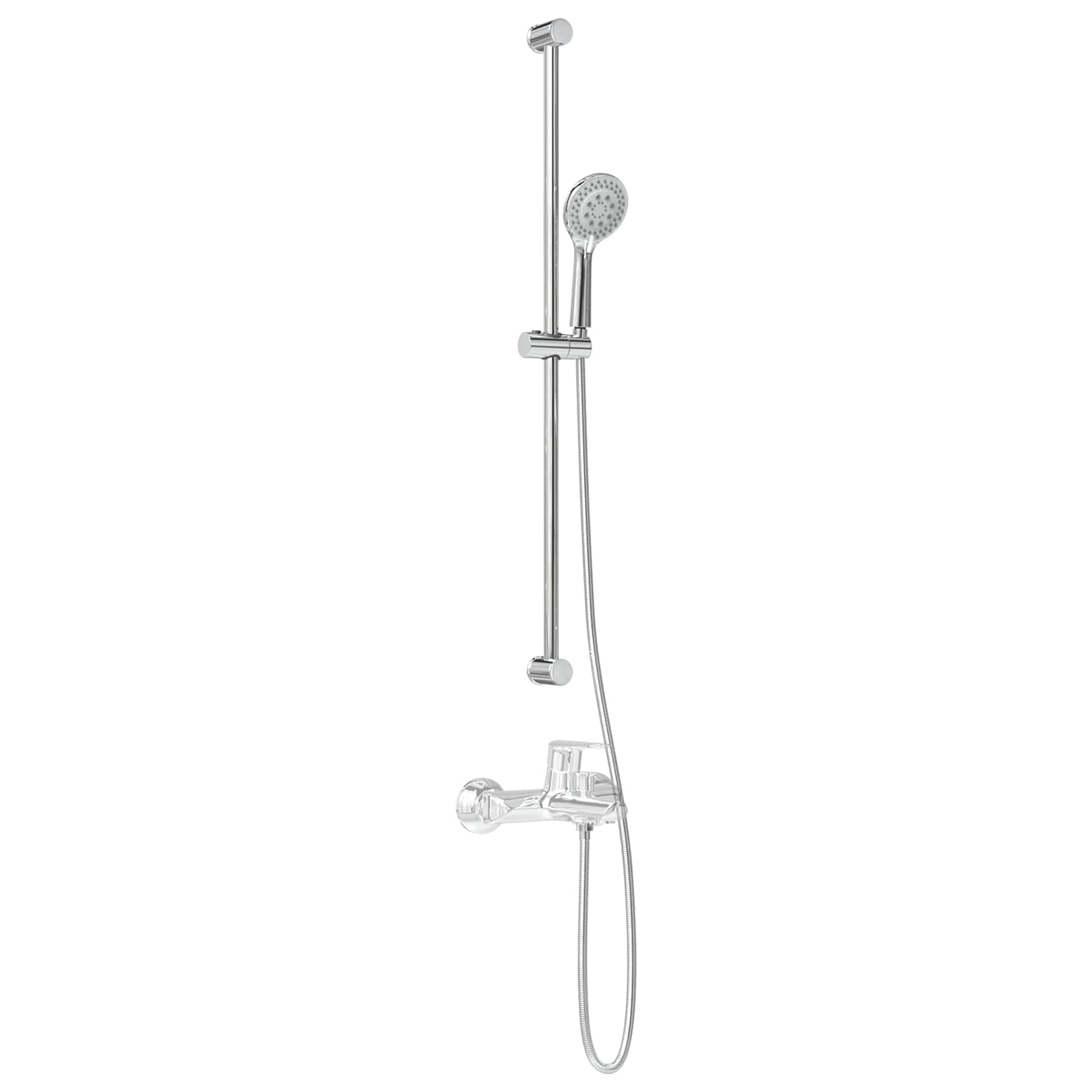 Duschsystem-Set Chrom 70 cm Edelstahl