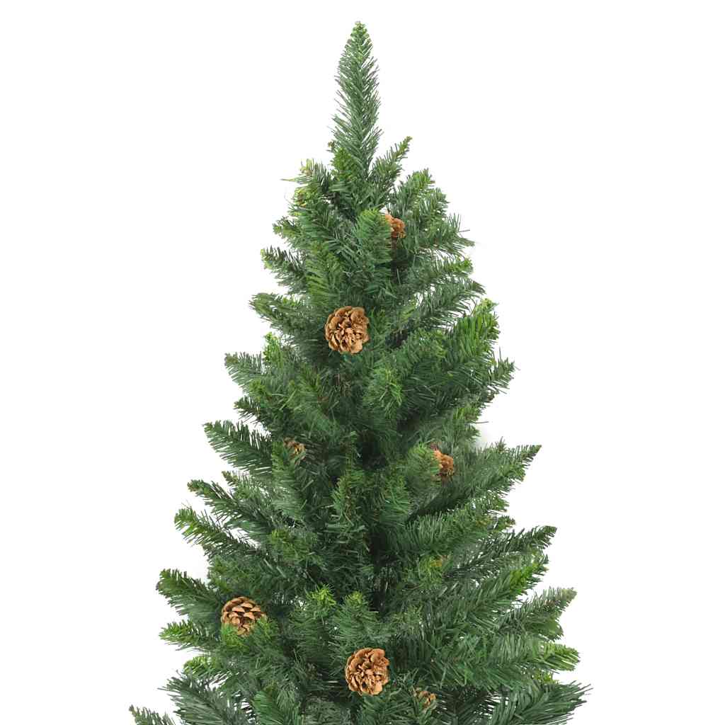 Künstlicher Weihnachtsbaum mit Beleuchtung & Kugeln Grün 180 cm
