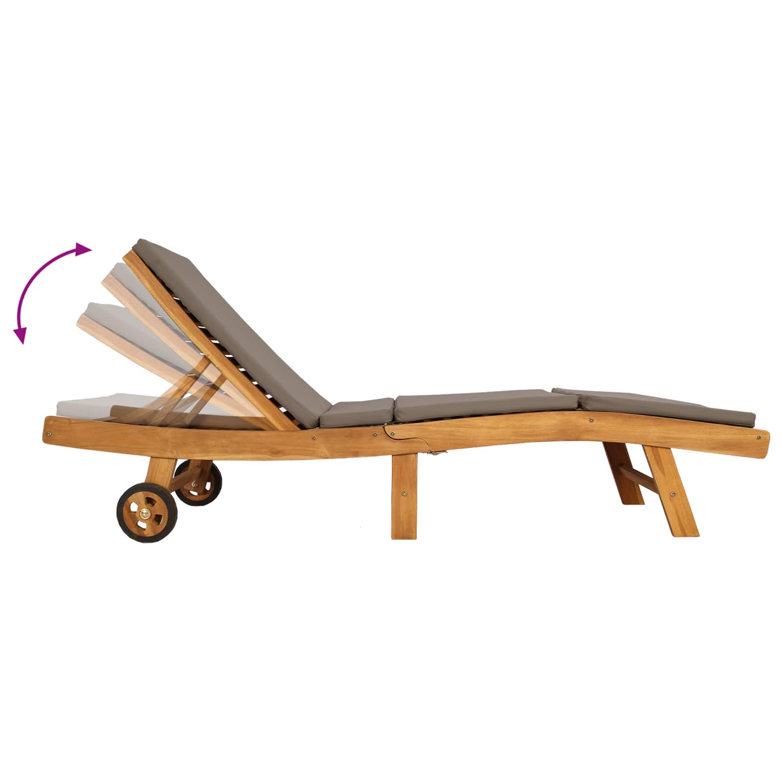 Sonnenliege Braun Massivholz Teak