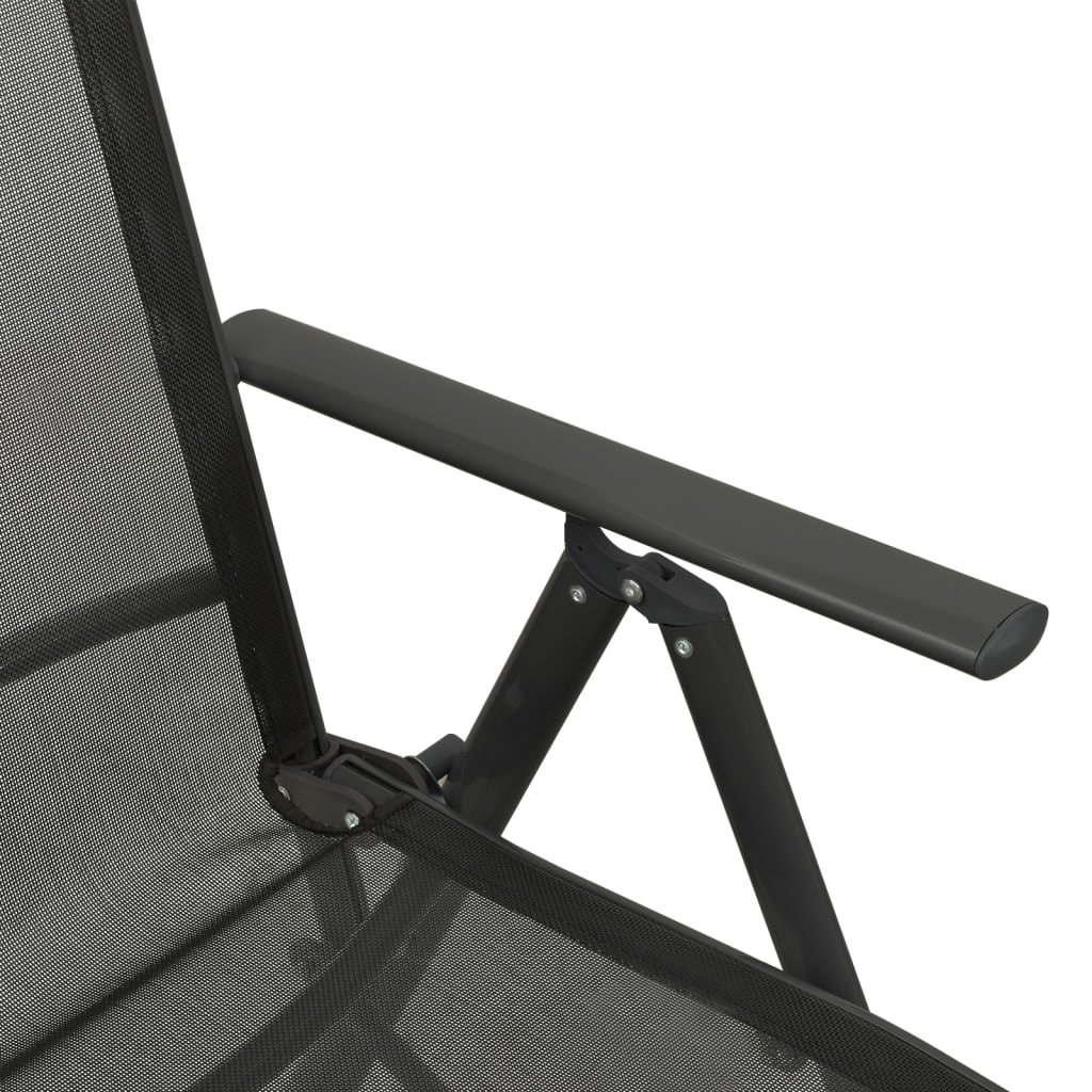 Garten-Liegestuhl Textilene und Aluminium Silbern