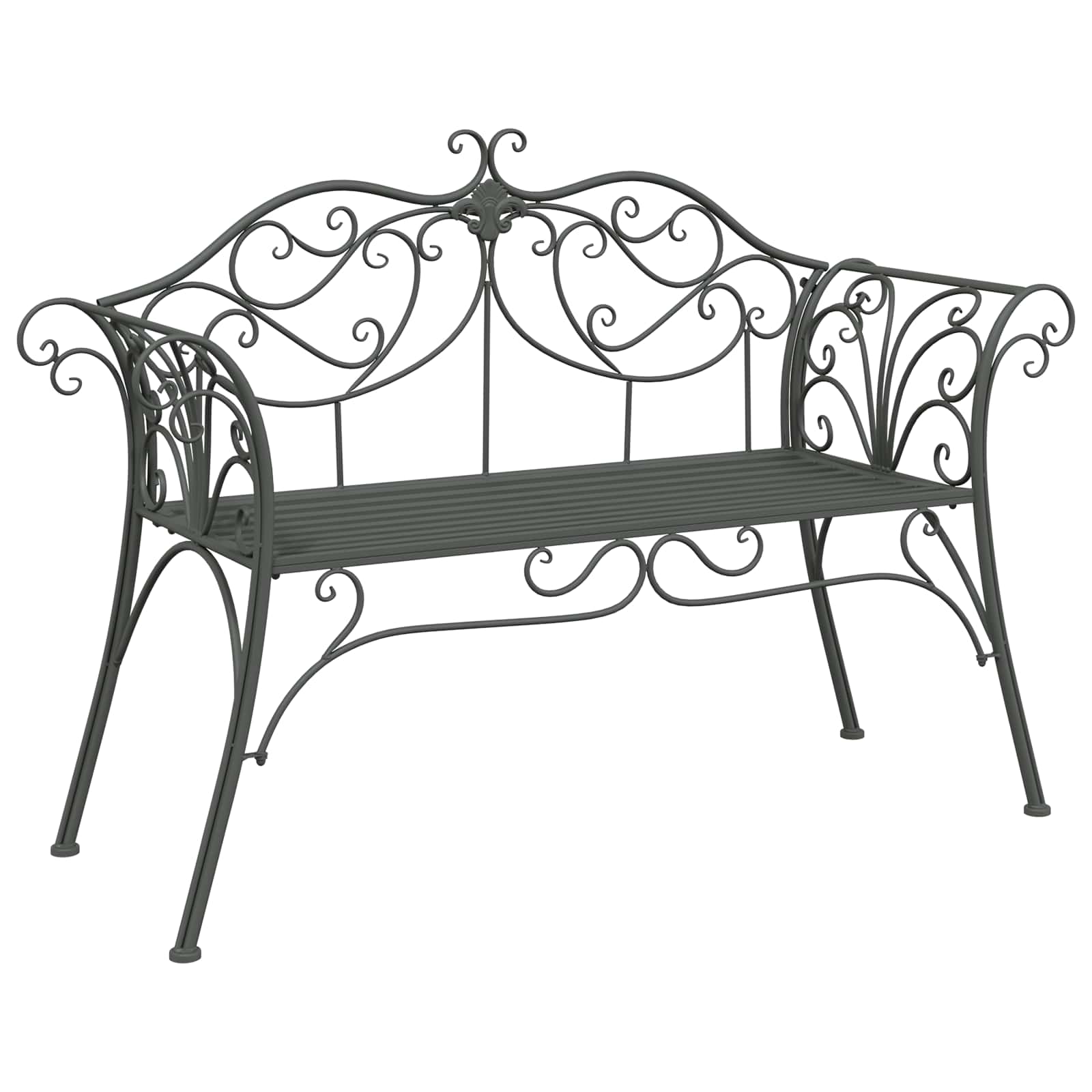 Gartenbank 2-Sitzanzahl 114 x 56,5 x 90 cm Stahl Silber Grau