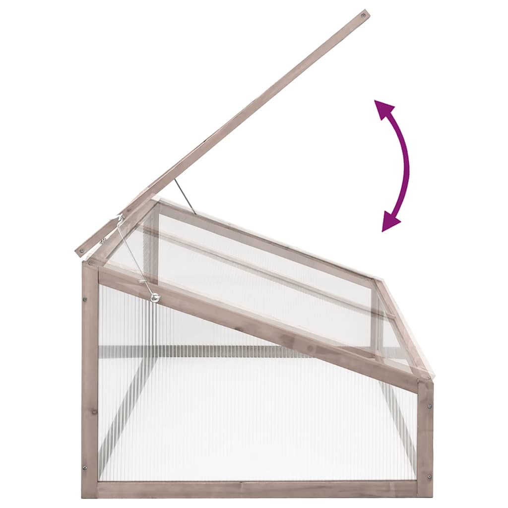 Gewächshaus Grau 110x56x39 cm Tannenholz