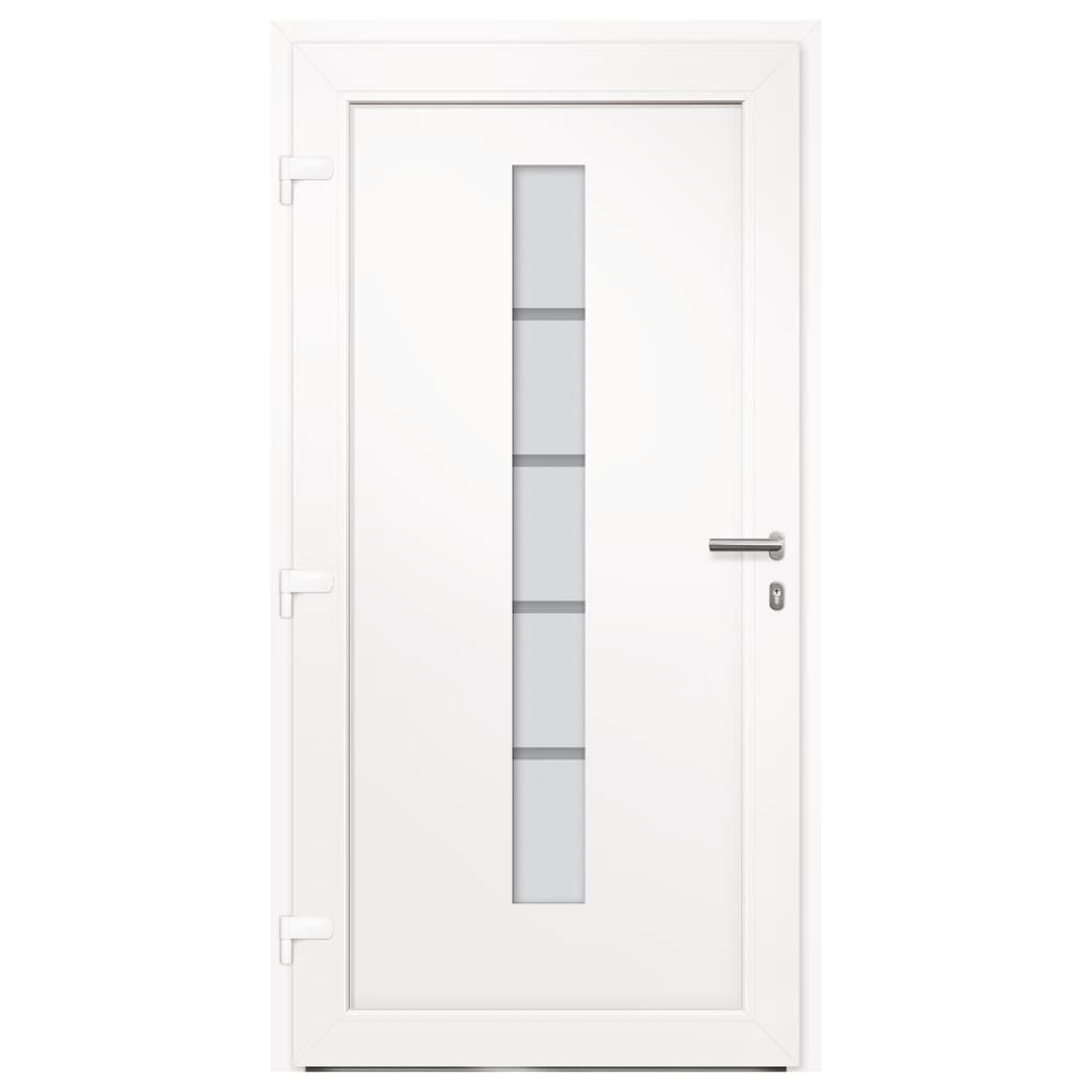 Haustür Aluminium und PVC Weiß 100x210 cm