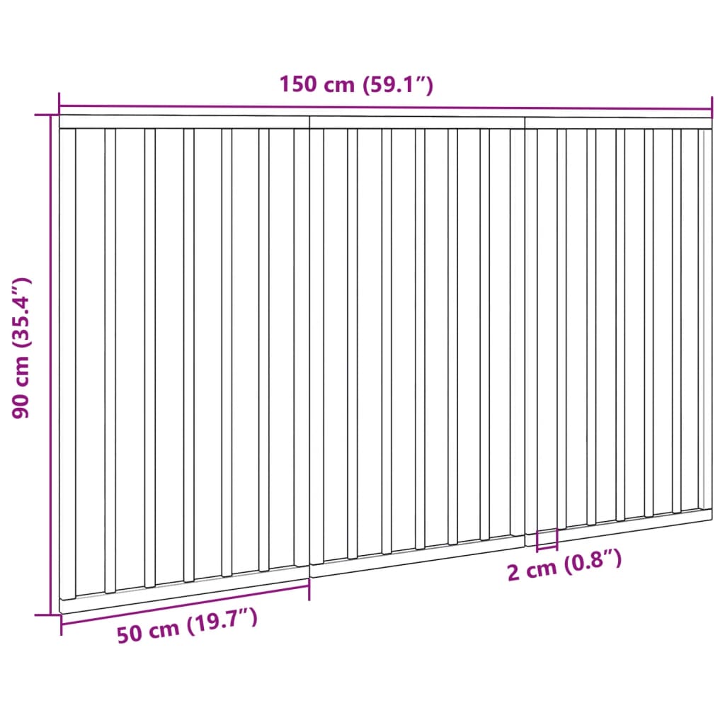 Hundegitter Faltbar 3 Paneele 150 cm Pappelholz