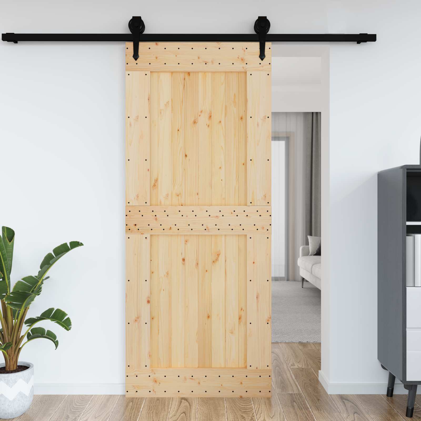 Tür NARVIK Natur 80 x 210 cm Massivkiefer