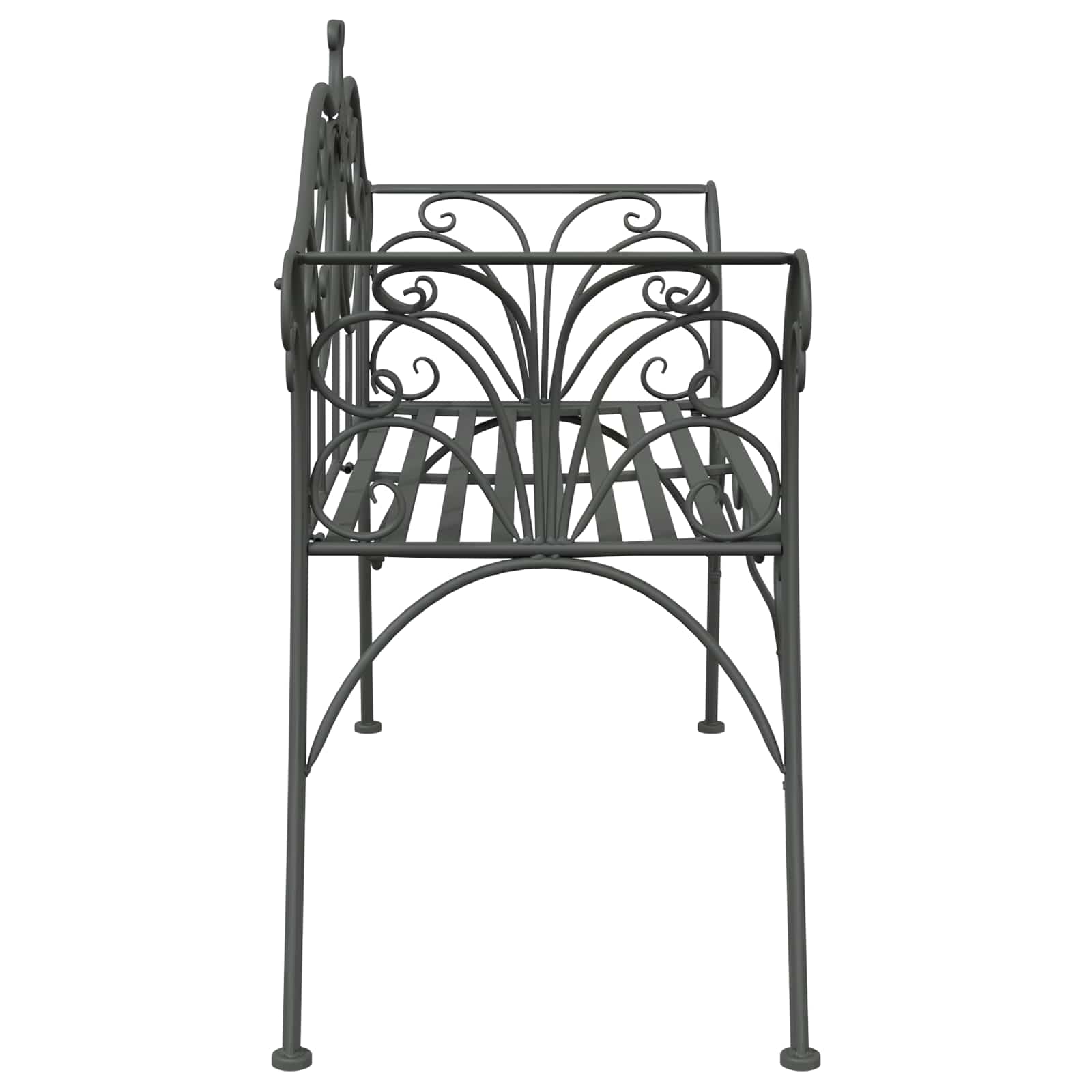 Gartenbank 2-Sitzanzahl 114 x 56,5 x 90 cm Stahl Silber Grau