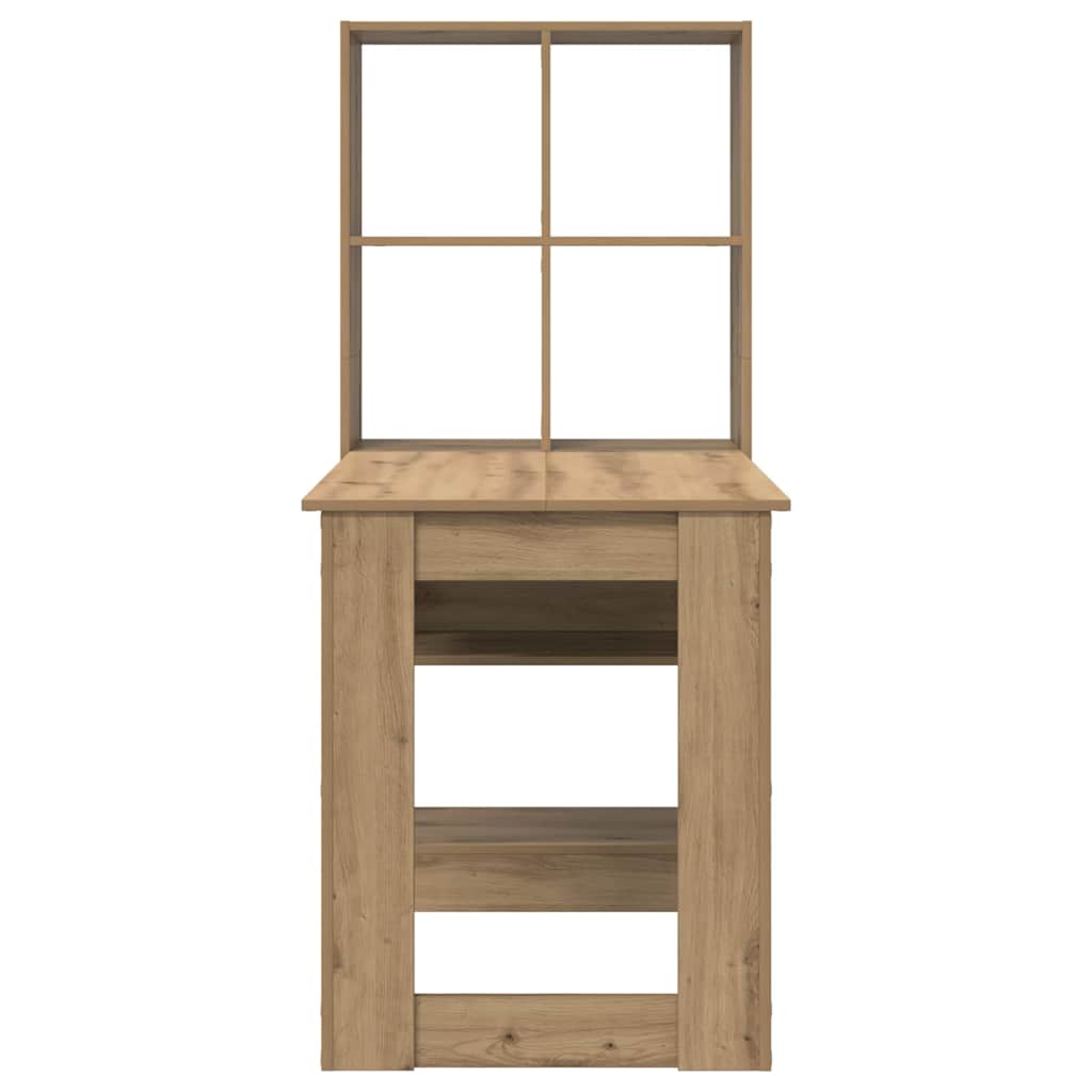 Schreibtisch mit Regal Schwarz Eichen-Optik 122 x 67 x 145 cm