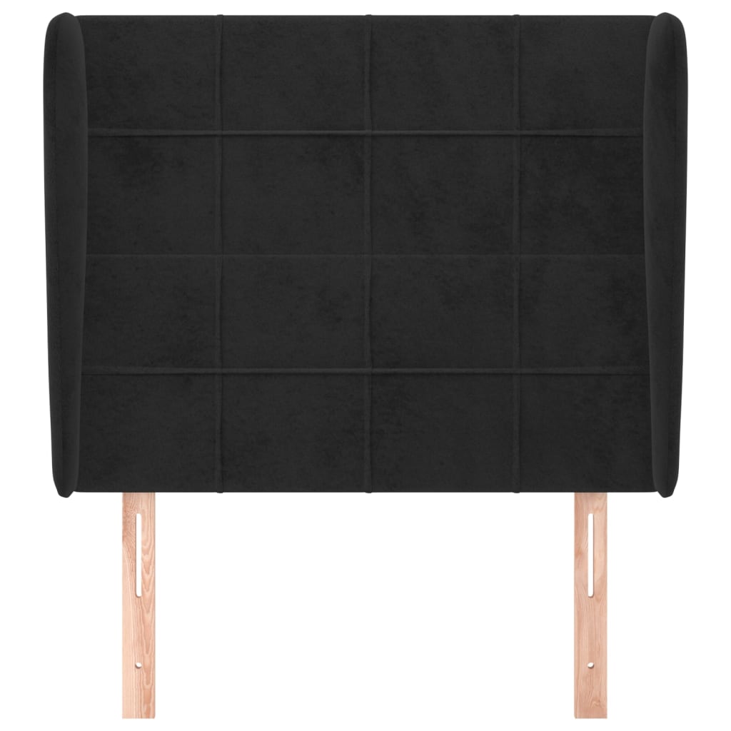 Kopfteil mit Ohren Dunkelblau 93x23x78/88 cm Samt