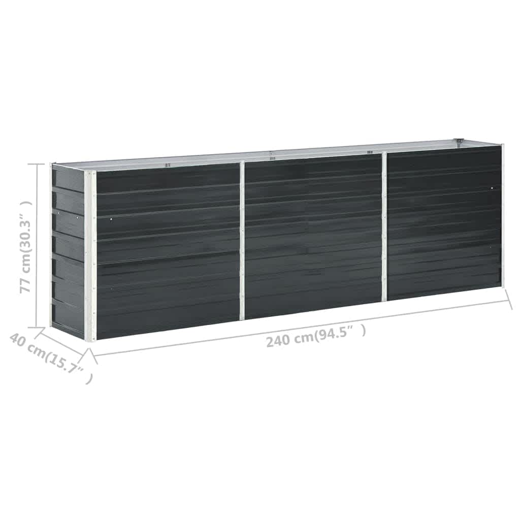 Hochbeet Anthrazit 160 x 80 x 77 cm Verzinkter Stahl