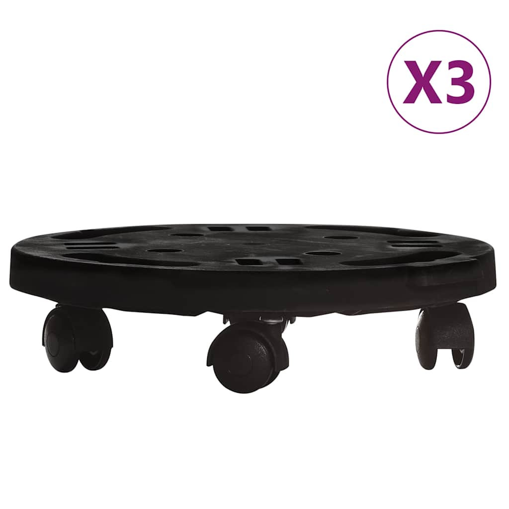 Pflanzenroller 2 Stk. 30 cm Durchmesser Schwarz 170 kg
