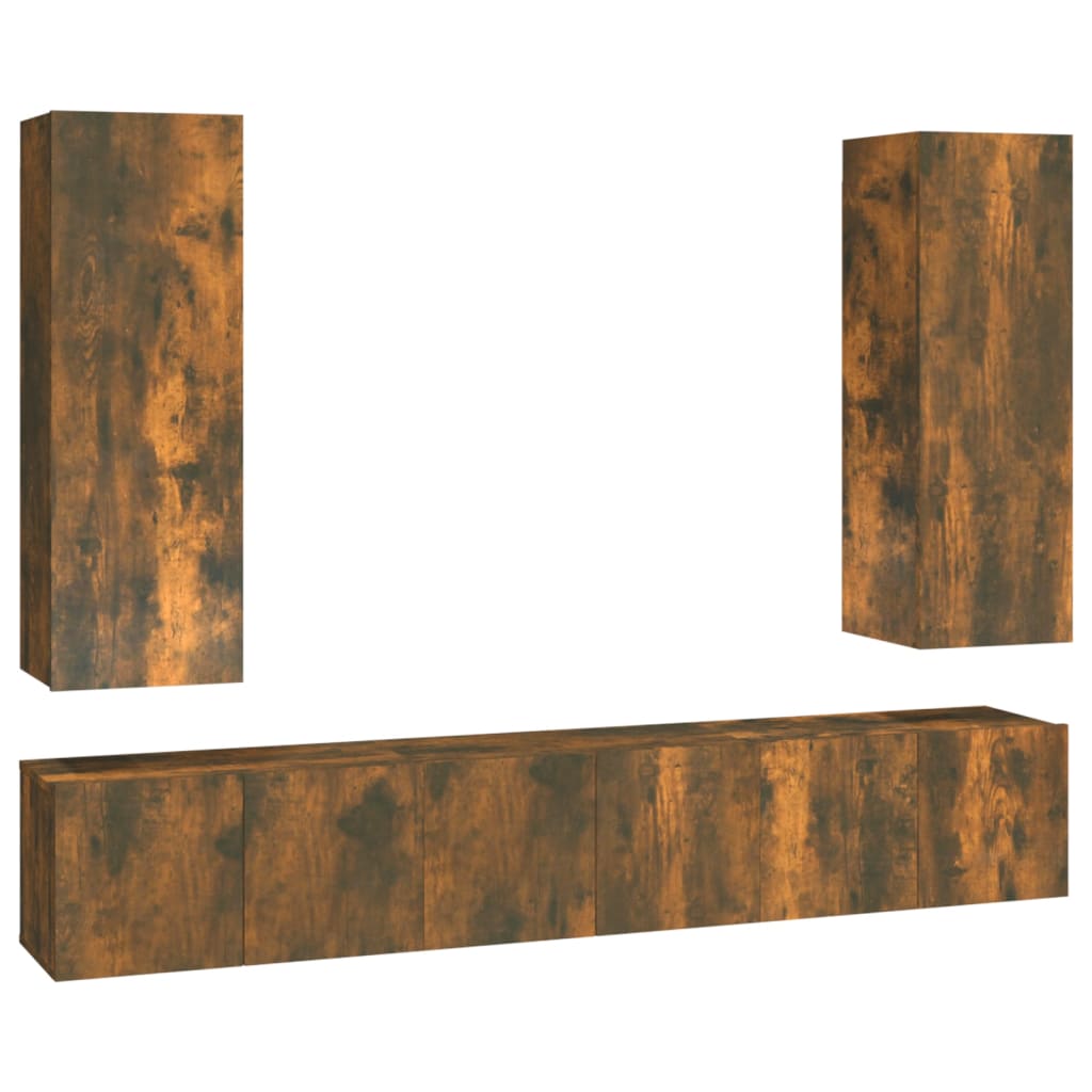 4-tlg. TV-Schrank-Set Weiß Holzwerkstoff