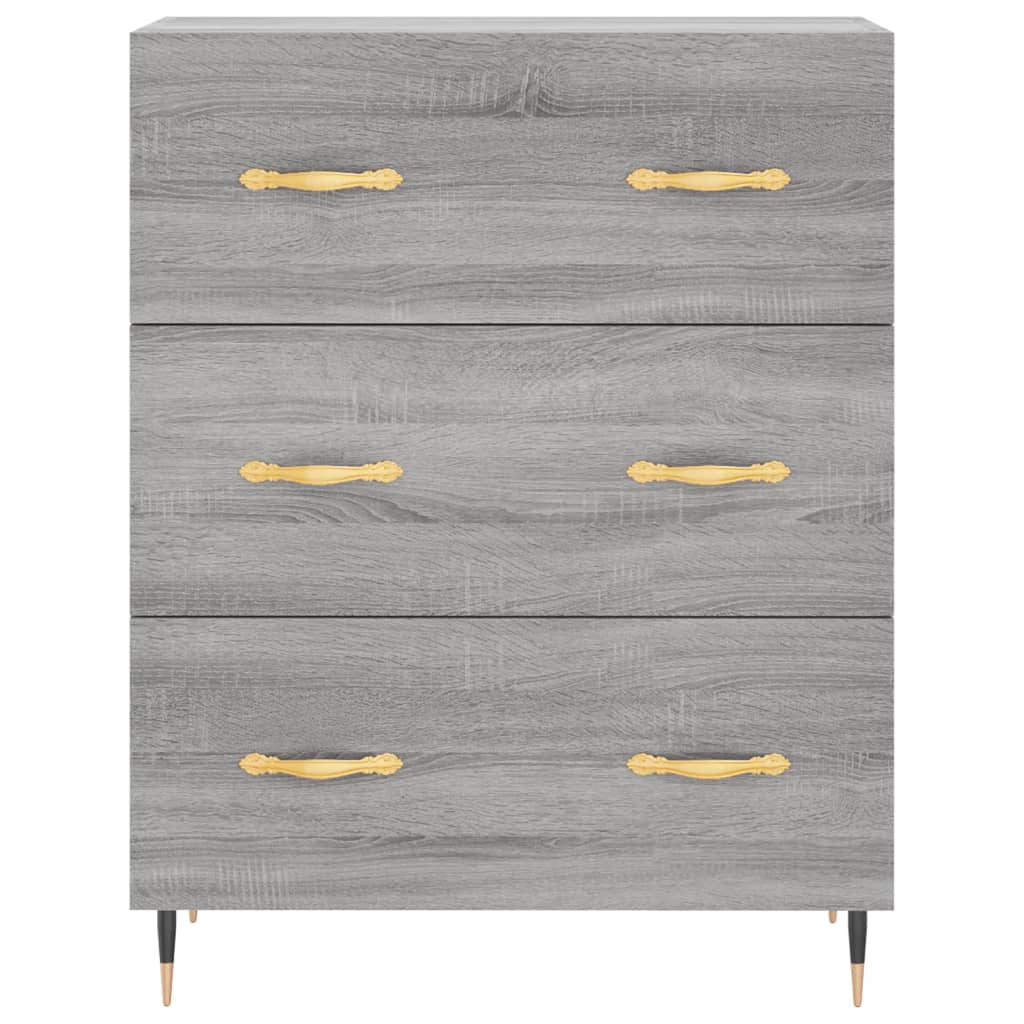 Highboard Betongrau 69,5x34x180 cm Holzwerkstoff