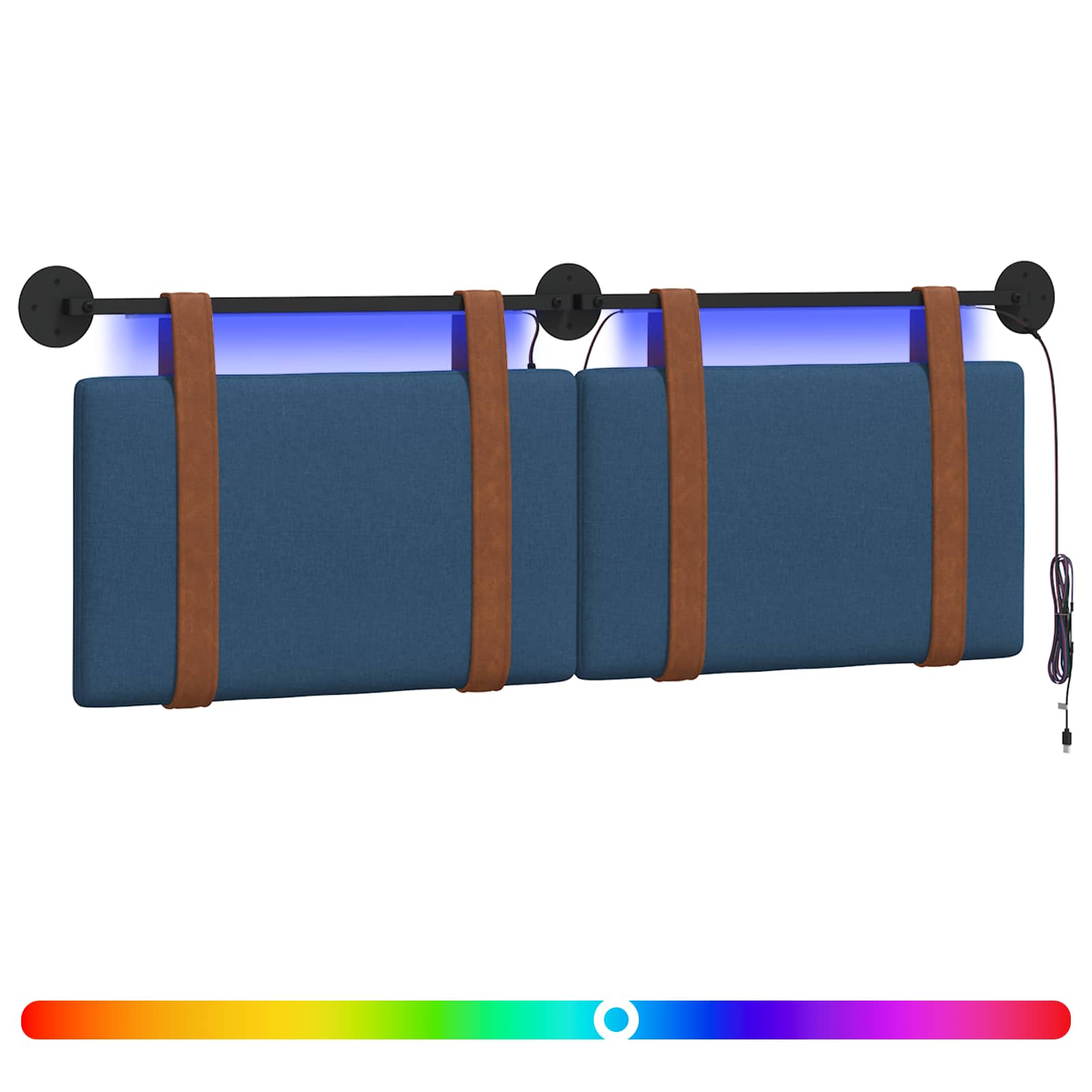 Hängendes Kopfteil Mit LED Licht Wolkengrau Antikes PU