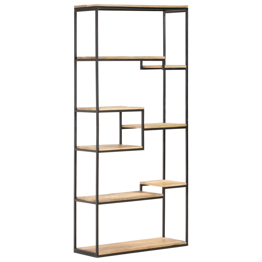 Bücherregal 80x30x180 cm Raues Mangoholz