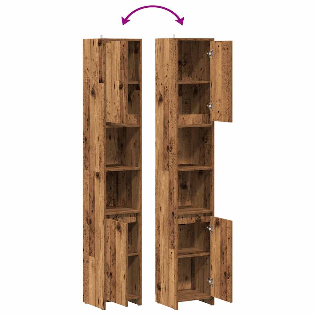 Badezimmerschrank Weiß 30x30x183,5 cm Holzwerkstoff