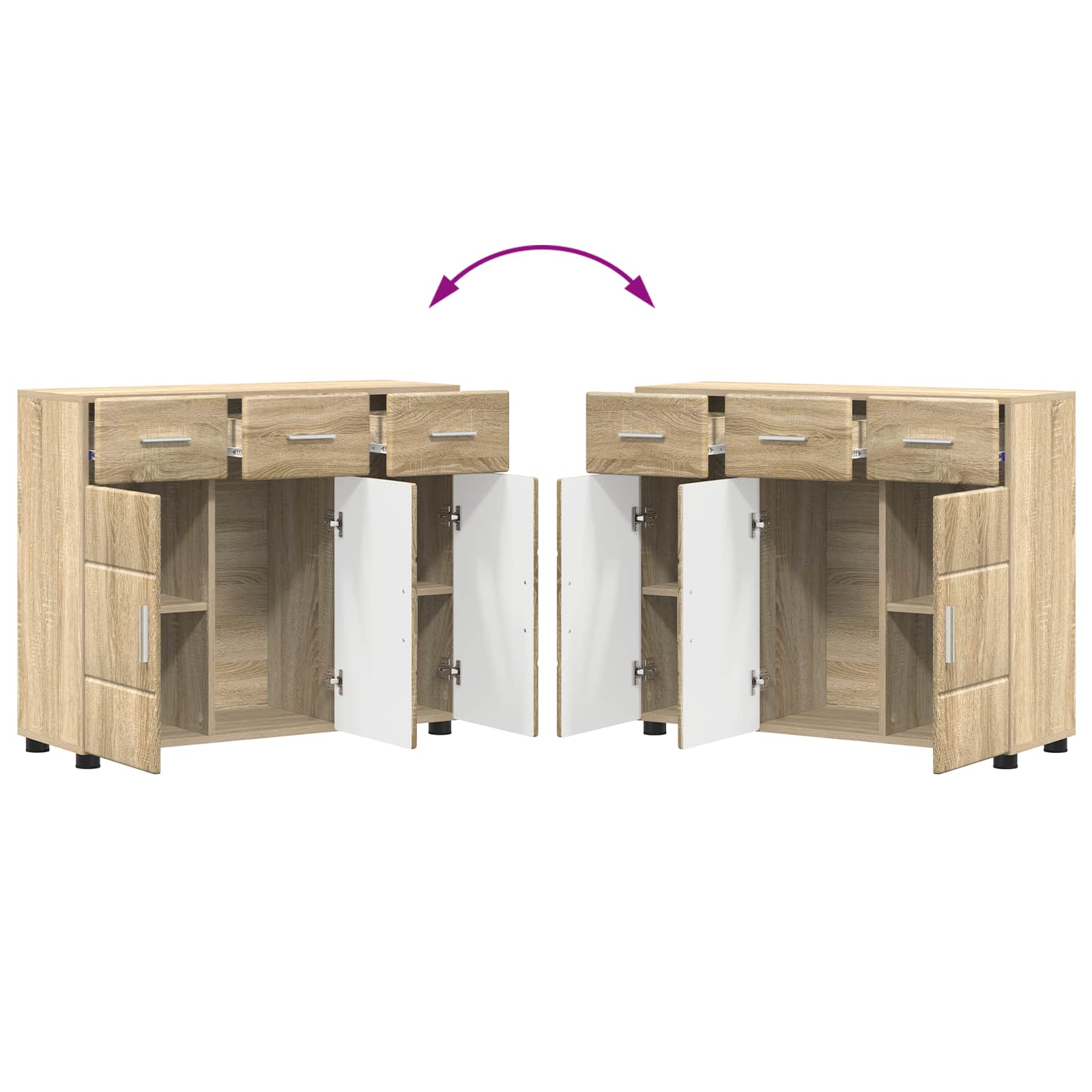 Highboard mit Regal FLORIN Weiß 60 x 35 x 182 cm Holzwerkstoff