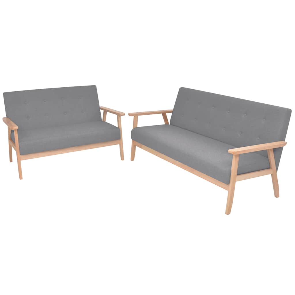 2-Sitzer-Sofa Stoff Hellgrau