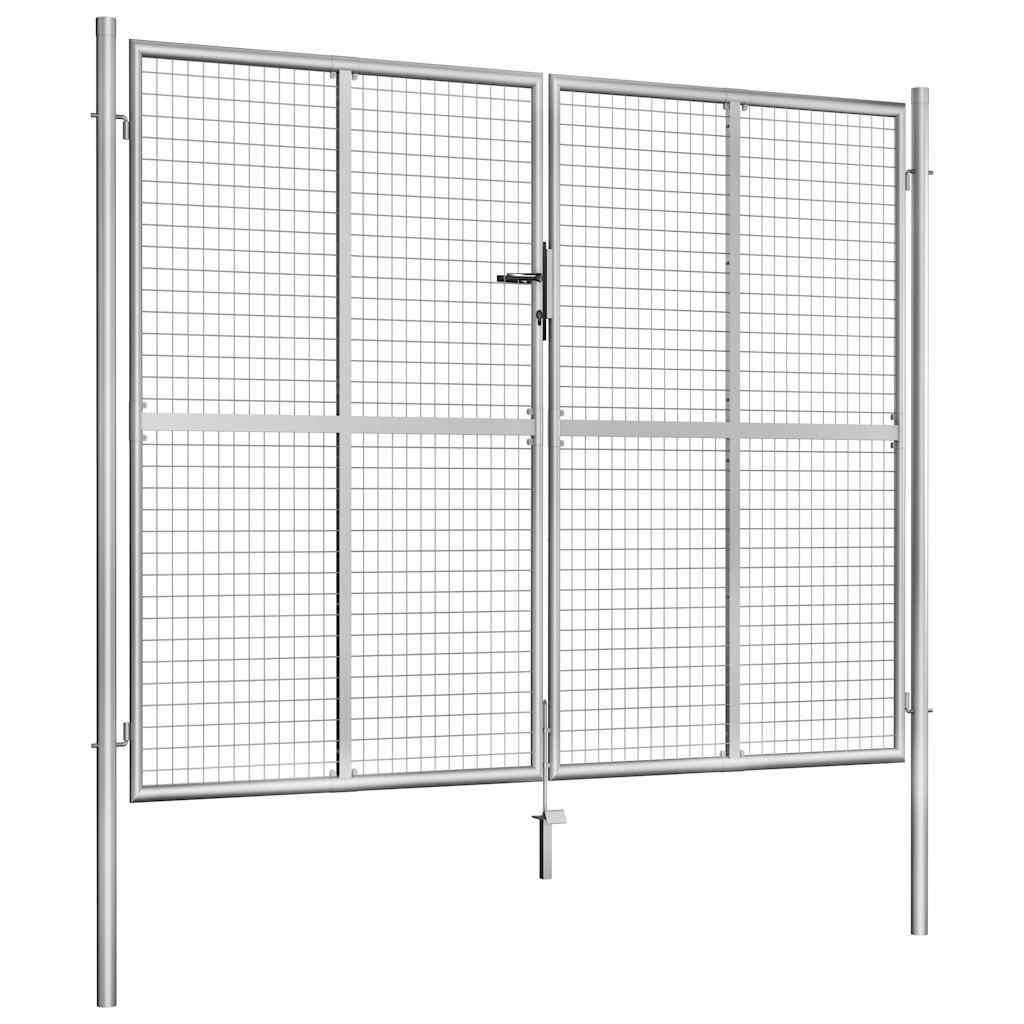 Gartentor verzinkter Stahl 100 x 75 cm Silber