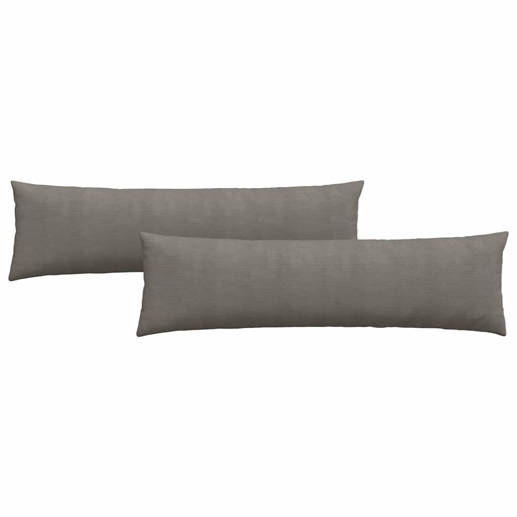 Sofakissen 2 Stück Hellgrau 50 x 30 cm Cordstoff