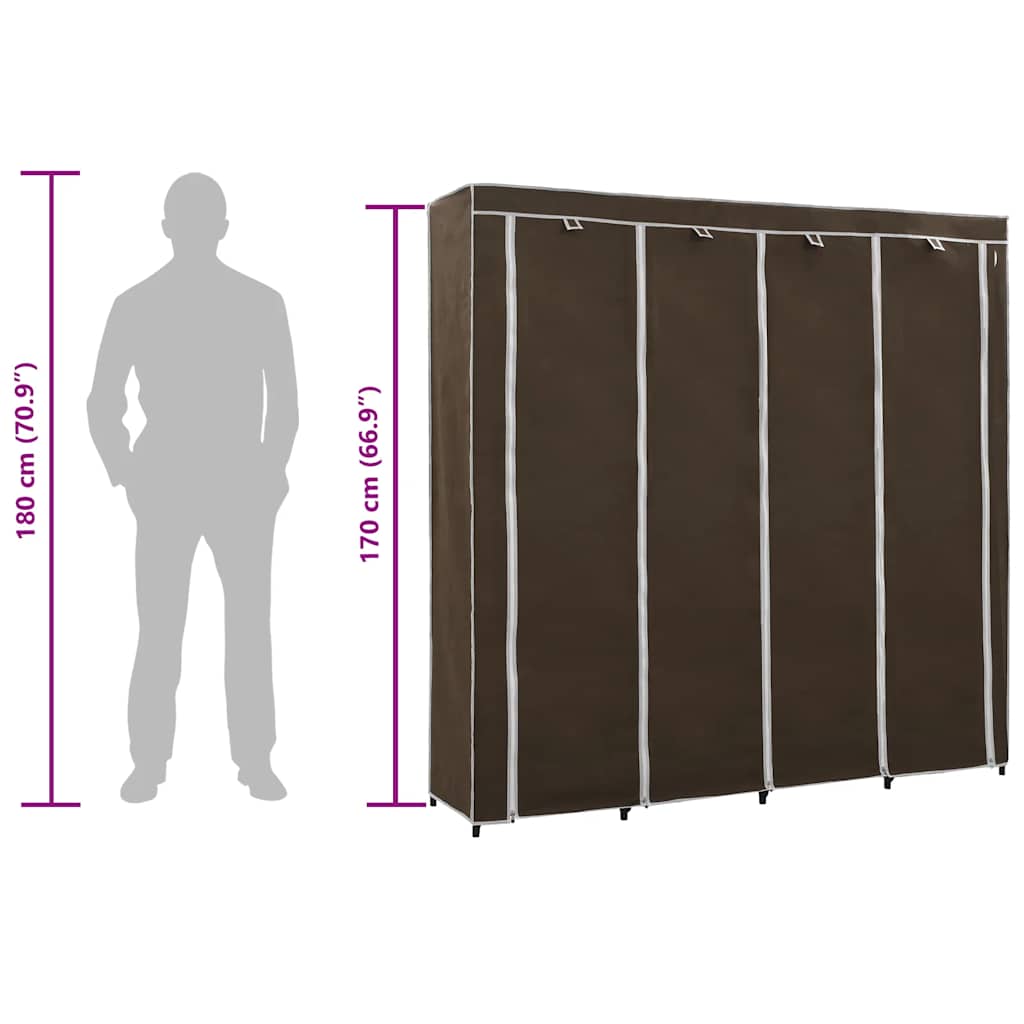 Kleiderschrank mit 4 Fächern Schwarz 175 x 45 x 170 cm