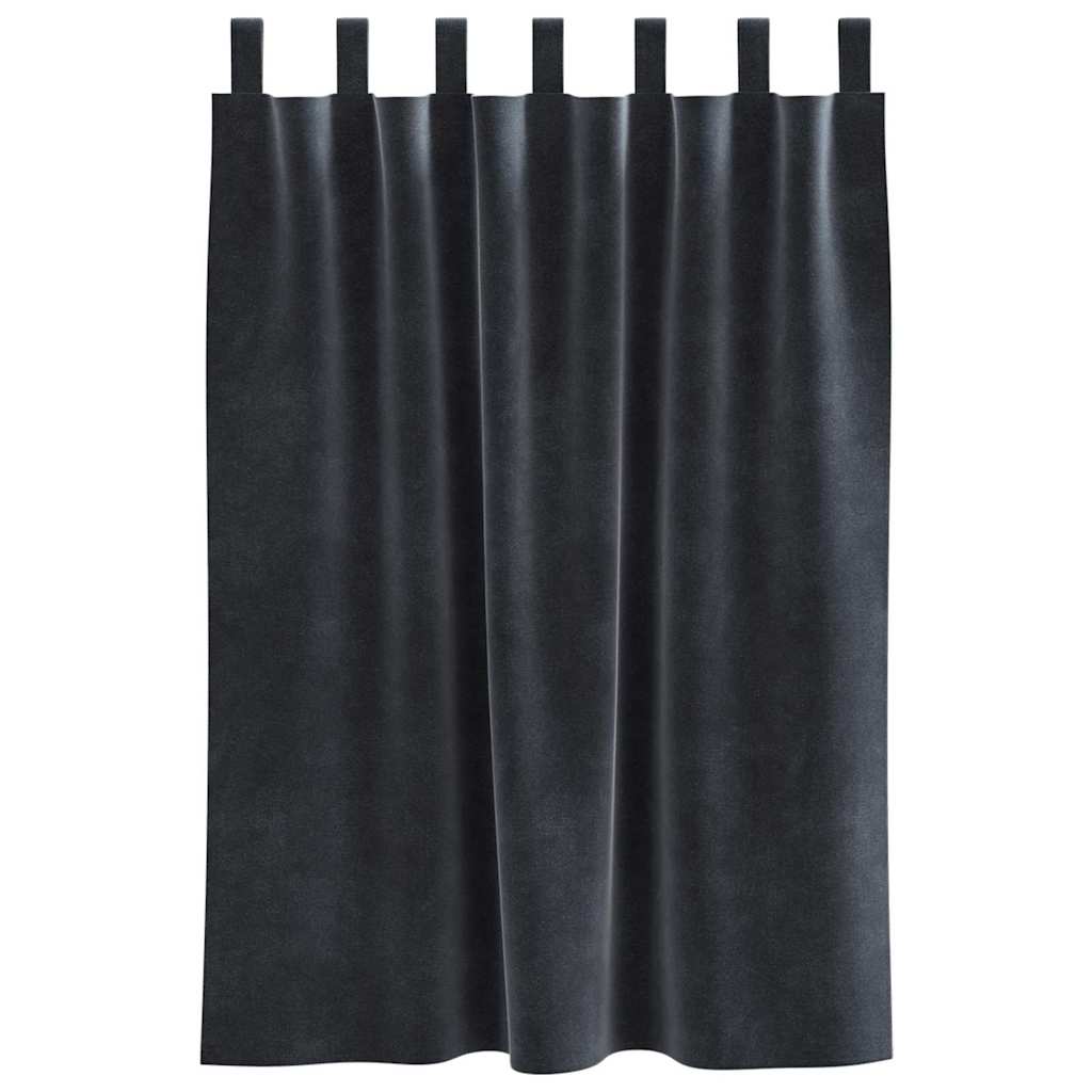 Verdunkelungsvorhänge 2 pcs Schwarz 140 x 140 cm Samt