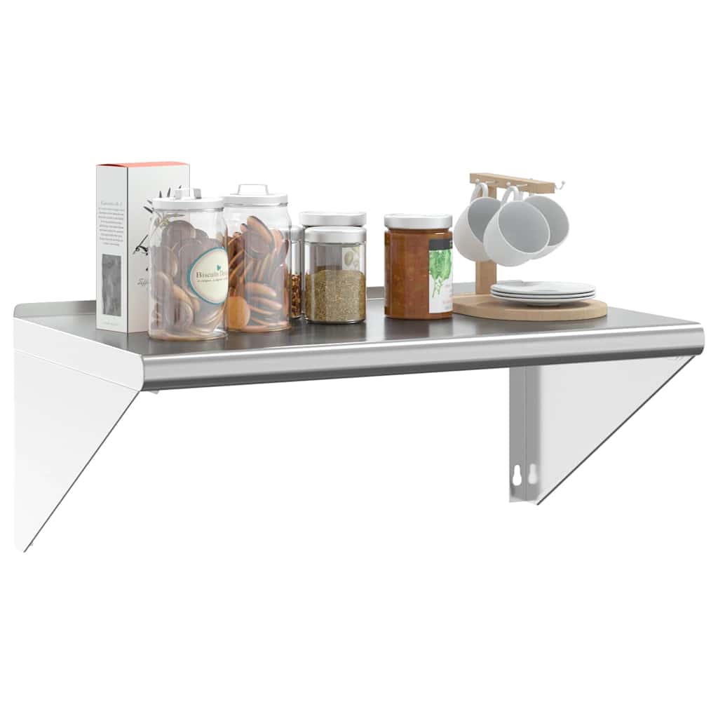 Wandregal 100x45x31 cm Silbern Edelstahl