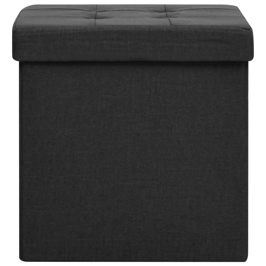 Hocker mit Stauraum Cremeweiß Leinenoptik