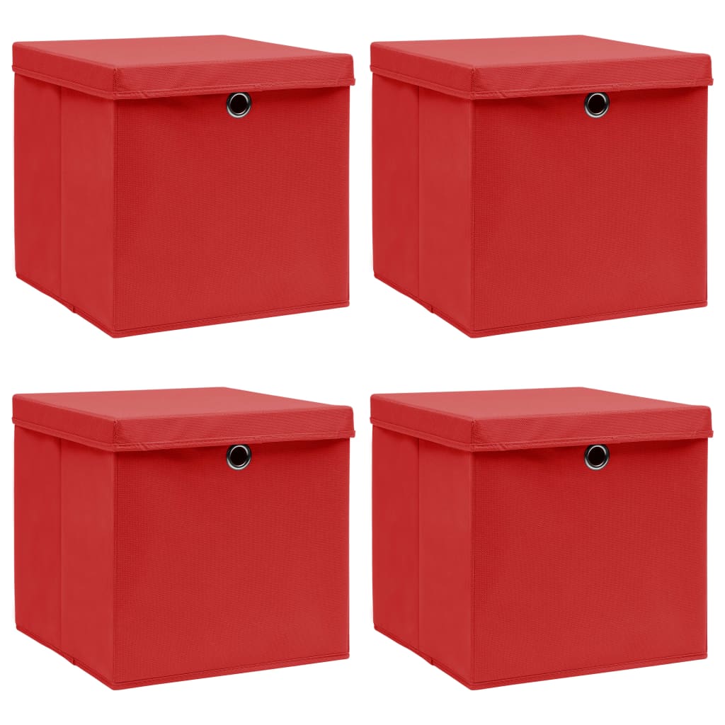 Aufbewahrungsboxen 4 Stk. Blau 32x32x32 cm Stoff