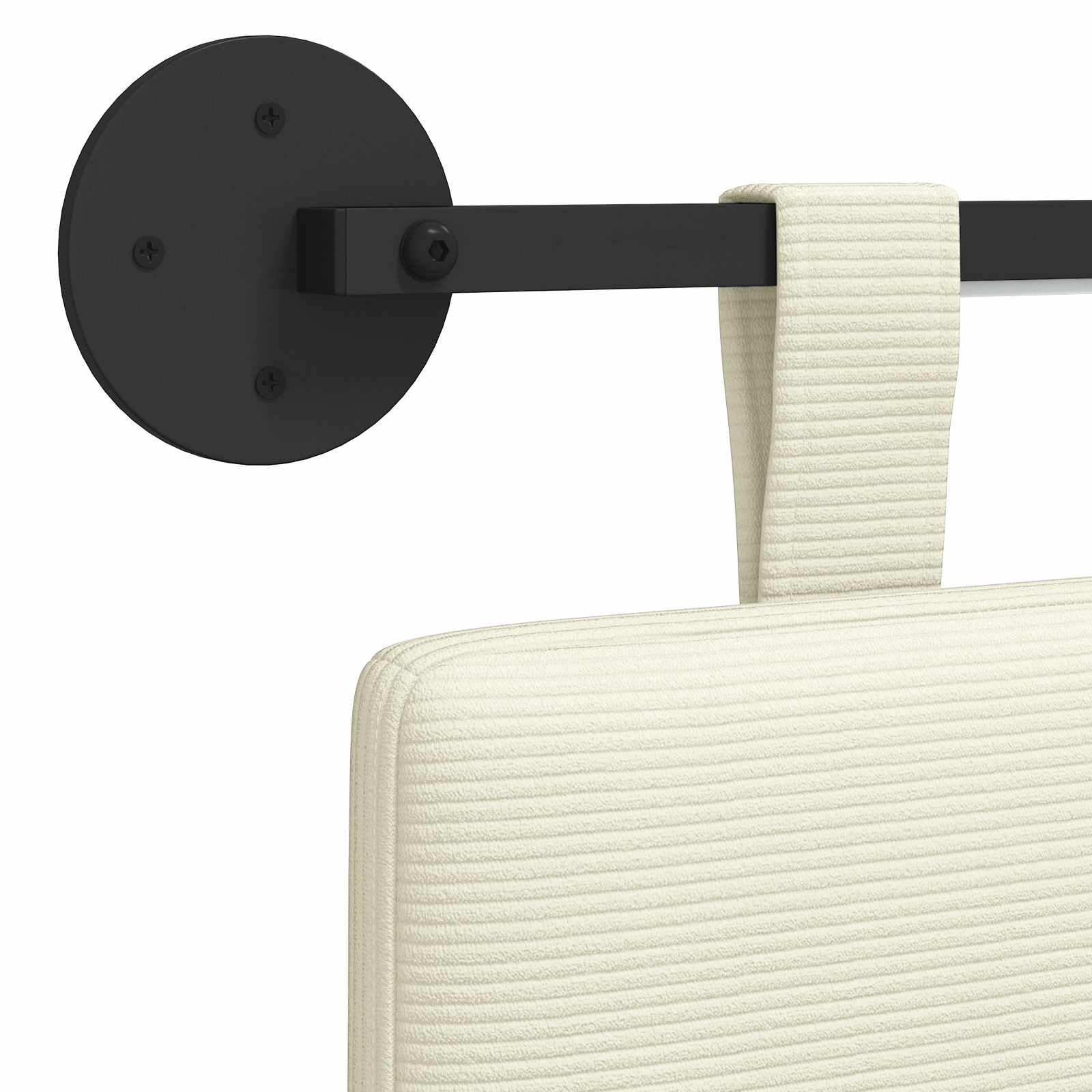 Hängendes Kopfteil Mit LED Licht Hellgrau Cordstoff