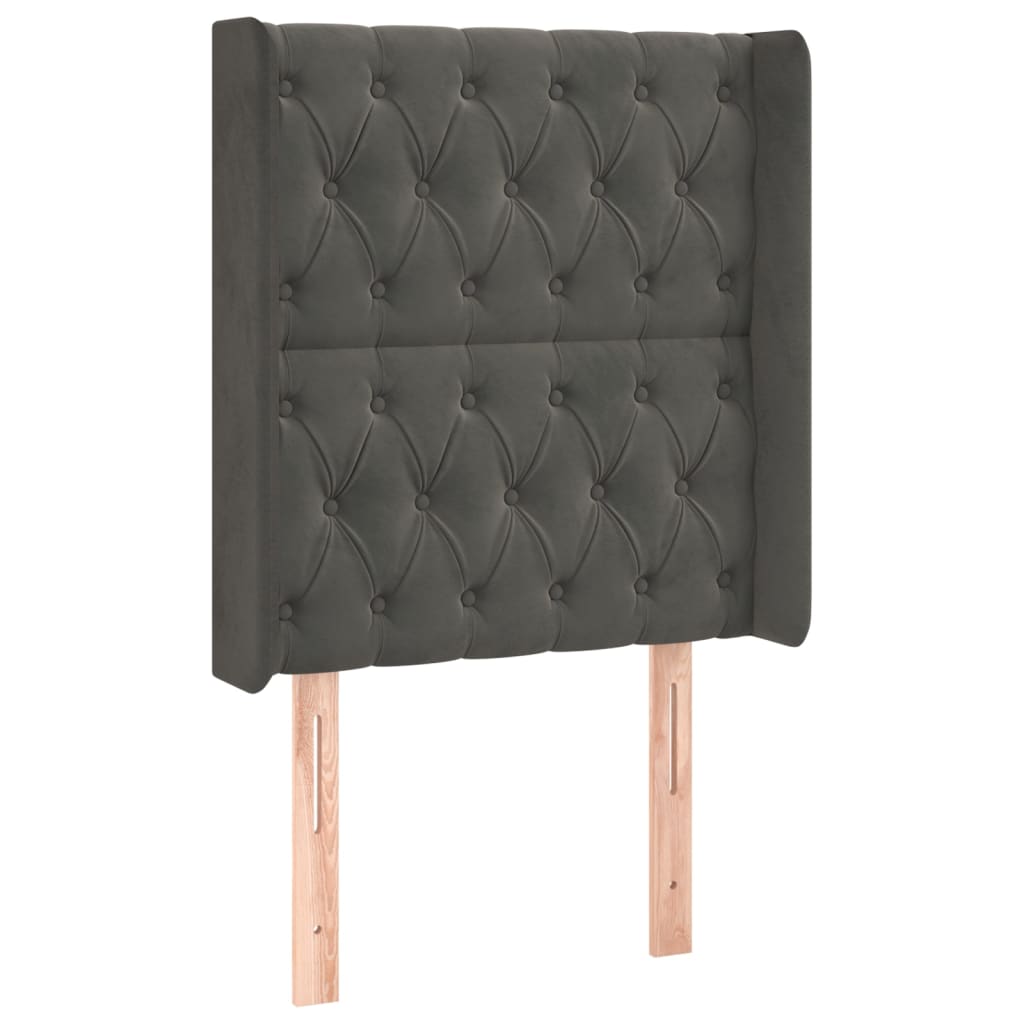 Kopfteil mit Ohren Dunkelblau 93x16x78/88 cm Samt