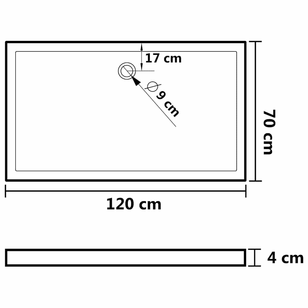 Duschtasse ABS Rechteckig 70x90 cm