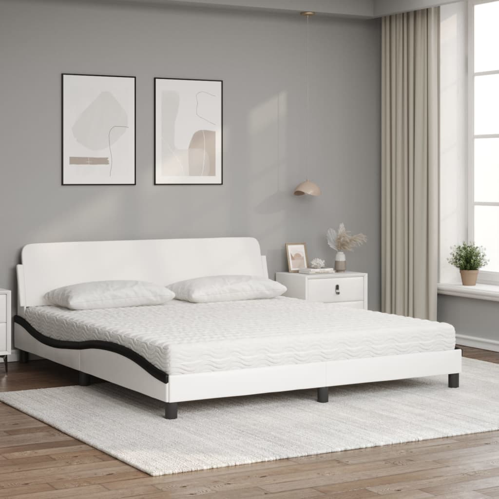 Bett mit Matratze "Dover" Schwarz 80x200 cm Kunstleder