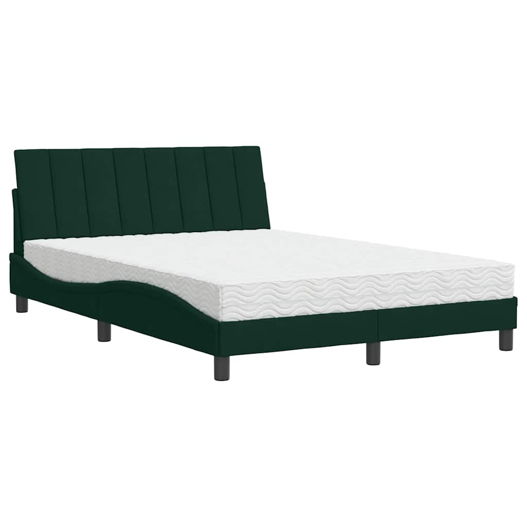 Bett mit Matratze "Hanko" Hellgrau 80x200 cm Samt