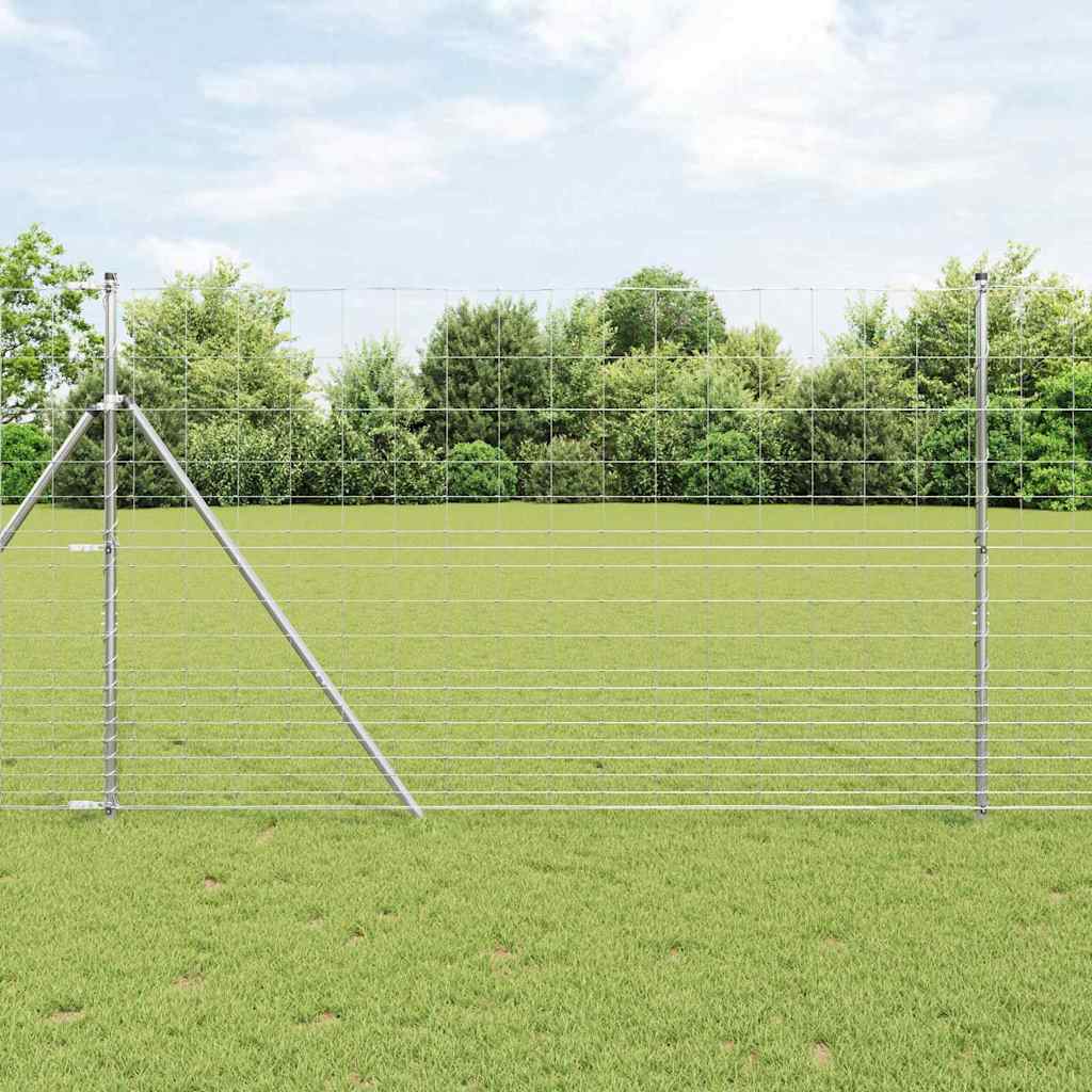 Ground Fix Geschweißter Drahtzaun 25 x 0,8 m Silber Netz