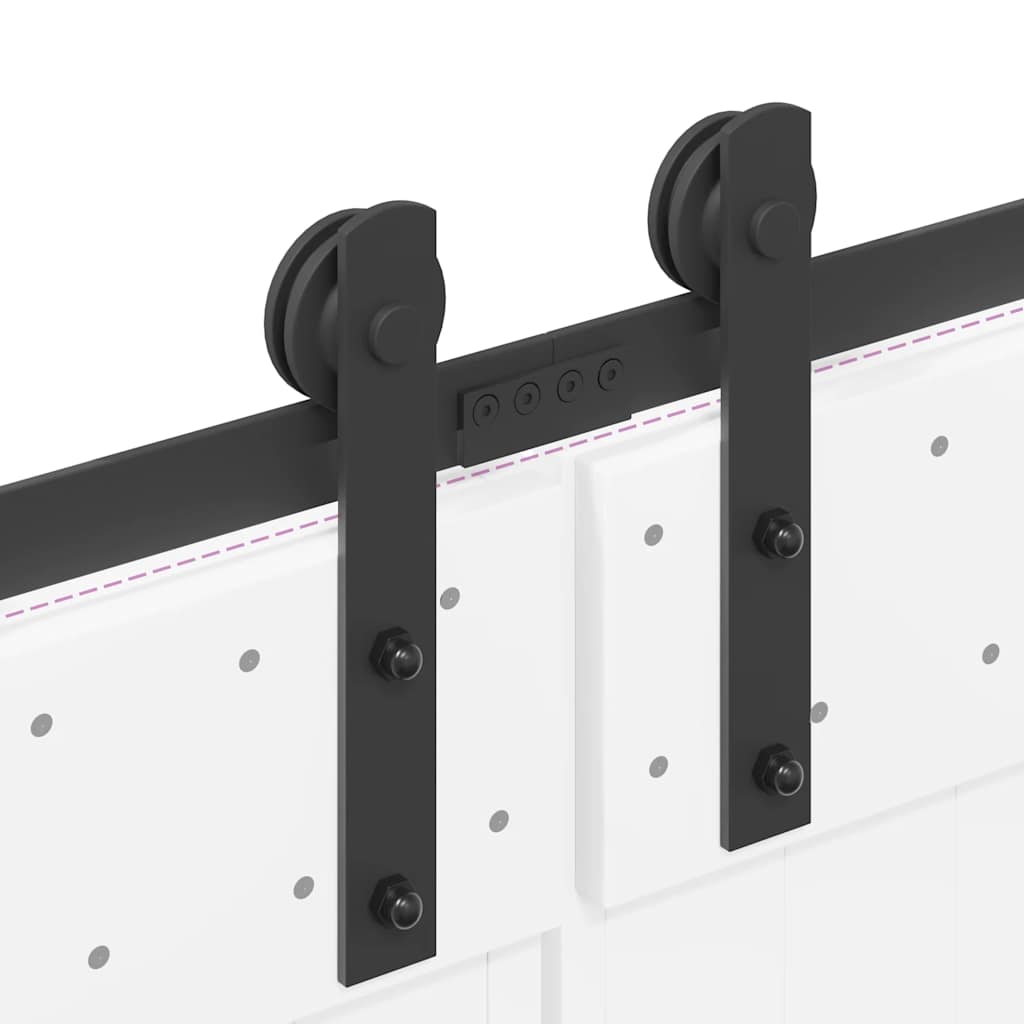 Schiebetürbeschlag-Set 366 cm Stahl Schwarz