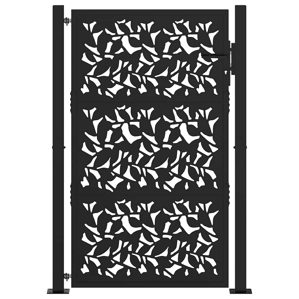 Gartentor Schwarz 100x100 cm Stahl Lichtdesign