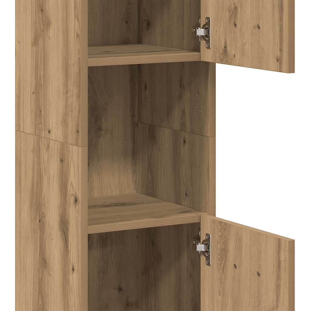 Badezimmerschrank Weiß 30x30x130 cm Holzwerkstoff