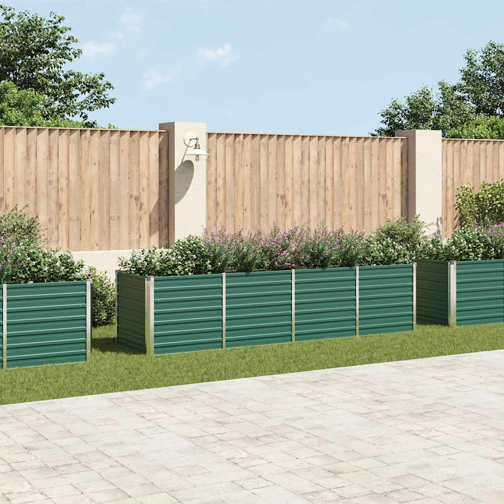 Garten-Hochbeet Verzinkter Stahl 240x80x77 cm Grün